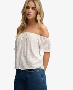 Short Sleeve Half Button Woven Top