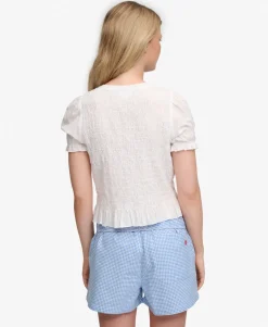 Short Sleeve Smocked Top
