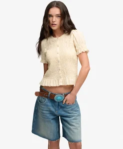 Short Sleeve Smocked Top