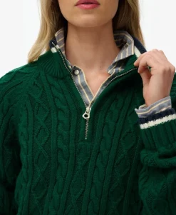 Slim Cable Half Zip Knit Jumper