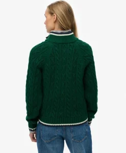 Slim Cable Half Zip Knit Jumper