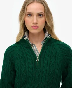 Slim Cable Half Zip Knit Jumper