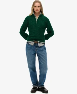 Slim Cable Half Zip Knit Jumper