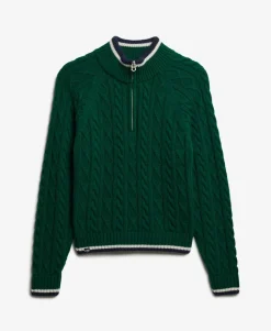 Slim Cable Half Zip Knit Jumper