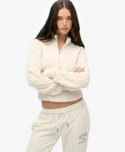 Slim Cable Half Zip Knit Jumper