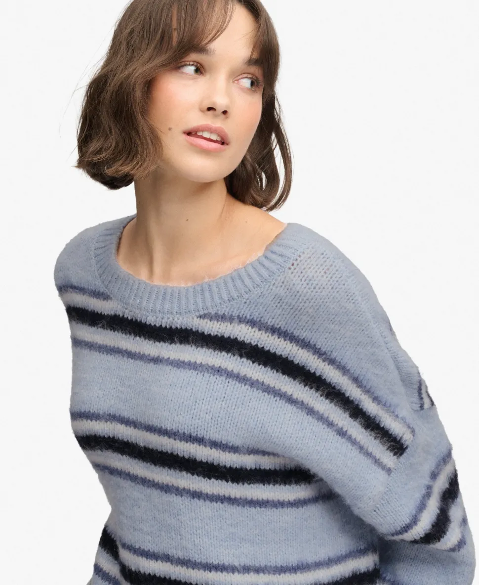 Slouchy Brushed Stripe Knit Jumper