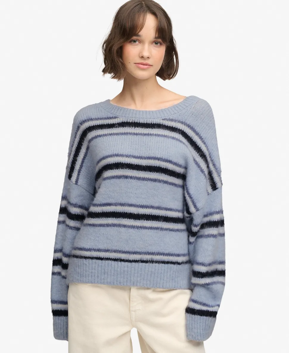 Slouchy Brushed Stripe Knit Jumper