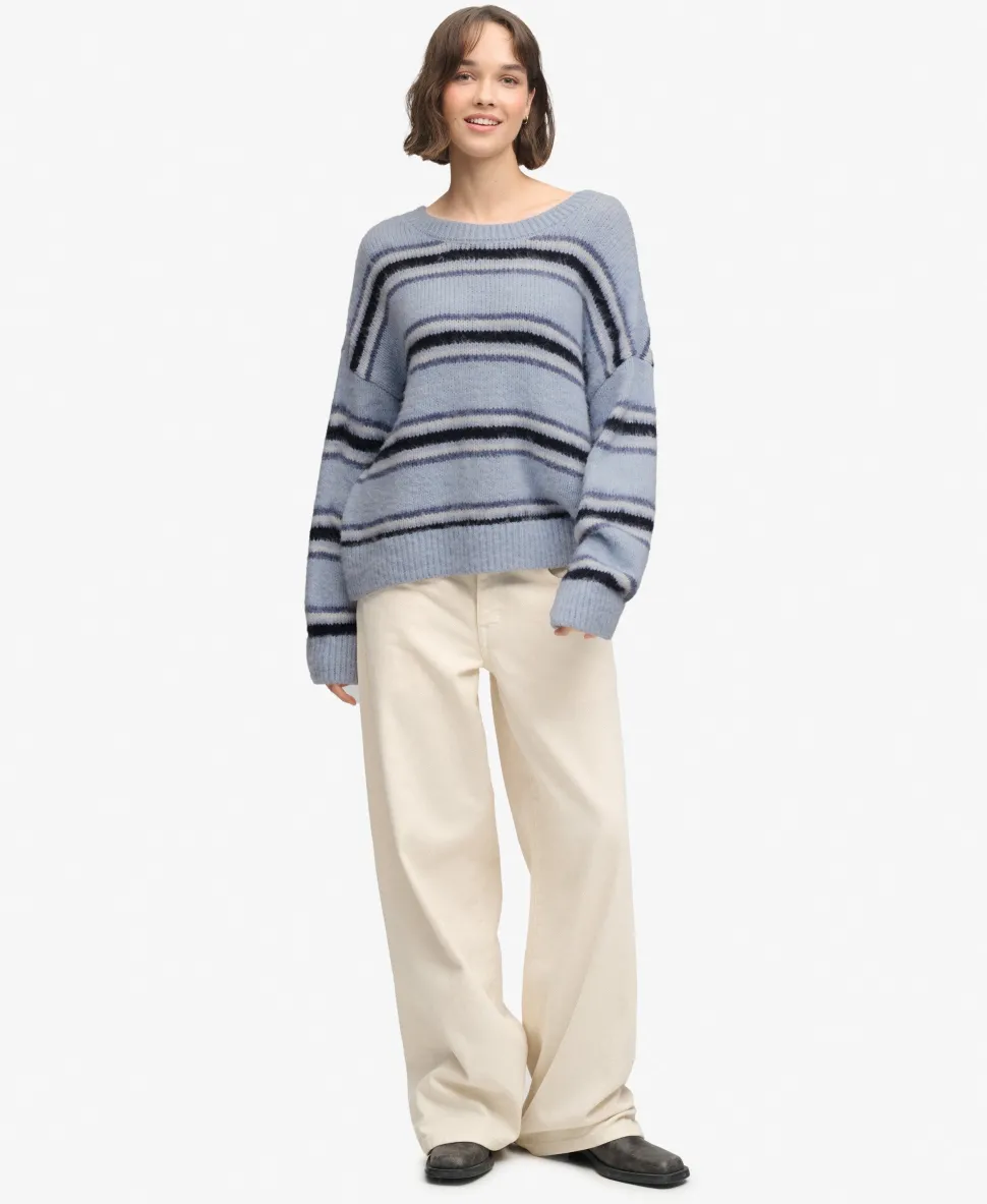 Slouchy Brushed Stripe Knit Jumper