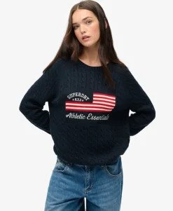 Slouchy Cable Flag Knit Jumper