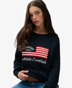 Slouchy Cable Flag Knit Jumper