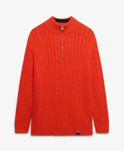 Slouchy Cable Half Zip Jumper