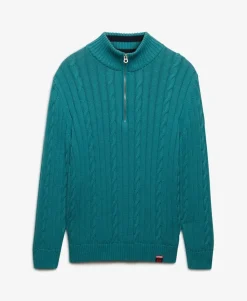 Slouchy Cable Half Zip Jumper