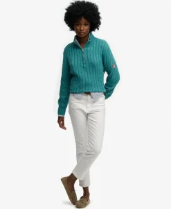 Slouchy Cable Half Zip Jumper