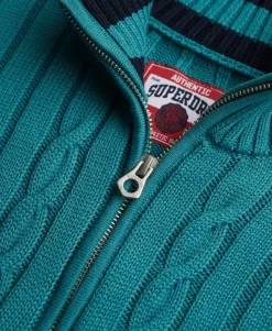 Slouchy Cable Half Zip Jumper