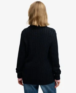 Slouchy Cable Half Zip Jumper
