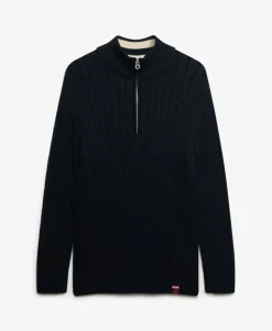 Slouchy Cable Half Zip Jumper