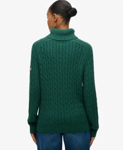 Slouchy Cable Roll Neck Jumper