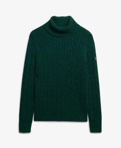 Slouchy Cable Roll Neck Jumper
