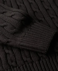 Slouchy Cable Roll Neck Jumper