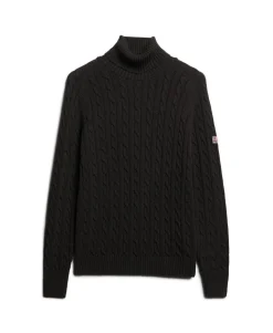 Slouchy Cable Roll Neck Jumper
