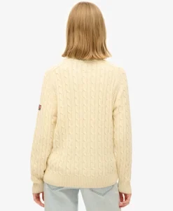 Slouchy Cable Roll Neck Jumper