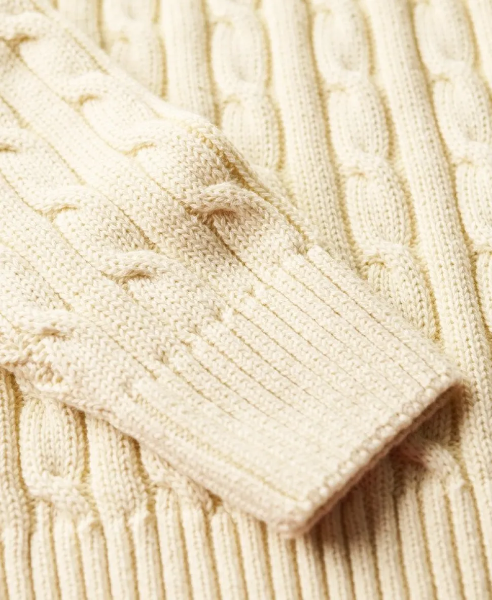 Slouchy Cable Roll Neck Jumper