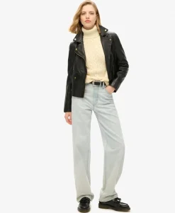 Slouchy Cable Roll Neck Jumper