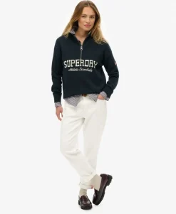 Slouchy Graphic Half Zip Jumper