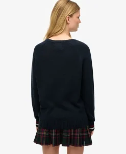 Slouchy Knitted Graphic Crew Jumper