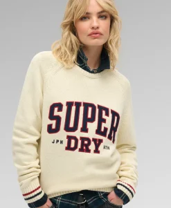 Slouchy Knitted Graphic Crew Jumper