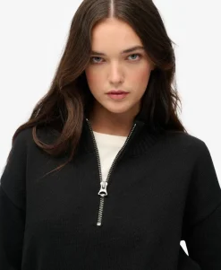 Slouchy Knitted Half Zip