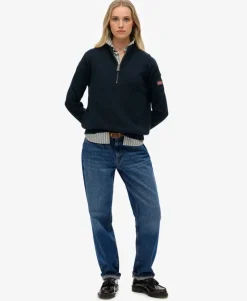 Slouchy Knitted Half Zip
