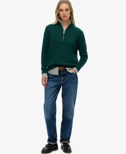 Slouchy Knitted Half Zip