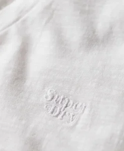 Slub Embroidered V-Neck T-Shirt