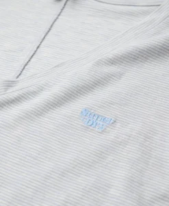 Slub Embroidered V-Neck T-Shirt