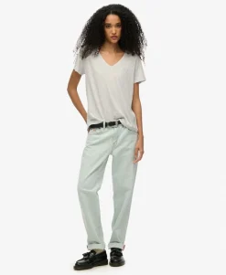 Slub Embroidered V-Neck T-Shirt