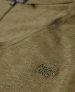 Slub Embroidered V-Neck T-Shirt