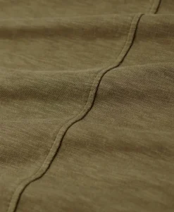 Slub Embroidered V-Neck T-Shirt