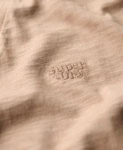 Slub Embroidered V-Neck T-Shirt