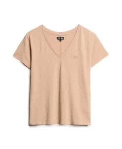 Slub Embroidered V-Neck T-Shirt