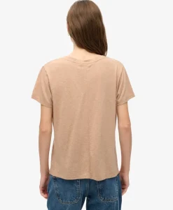 Slub Embroidered V-Neck T-Shirt