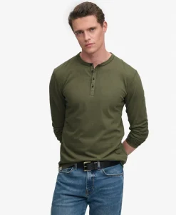 Slub Long Sleeve Jersey Henley Top