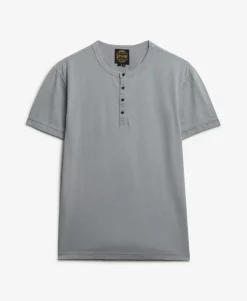 Slub Short Sleeve Jersey Henley Top
