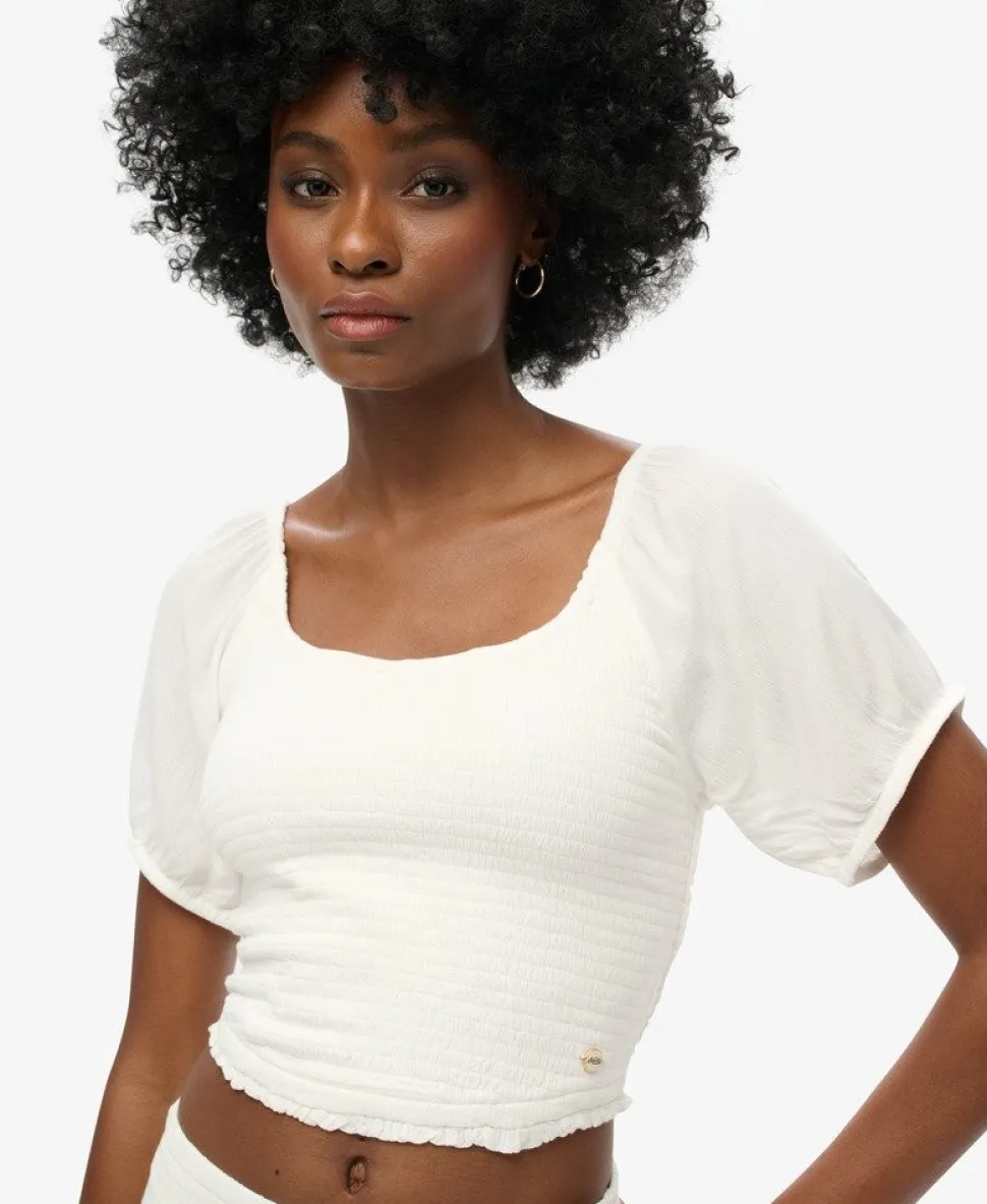Smocked Woven Top