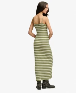 Stripe Ribbed Jersey Maxi Dress