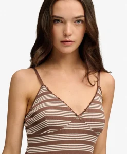 Stripe Ribbed Jersey Maxi Dress
