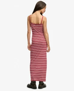 Stripe Ribbed Jersey Maxi Dress