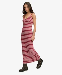 Stripe Ribbed Jersey Maxi Dress