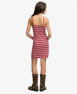 Stripe Ribbed Jersey Mini Dress