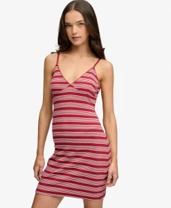Stripe Ribbed Jersey Mini Dress